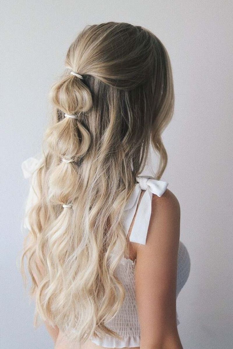 Half-Up Bubble Ponytail