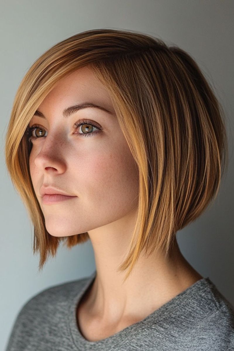 Dramatic Asymmetrical Bob with Side-Swept Bangs