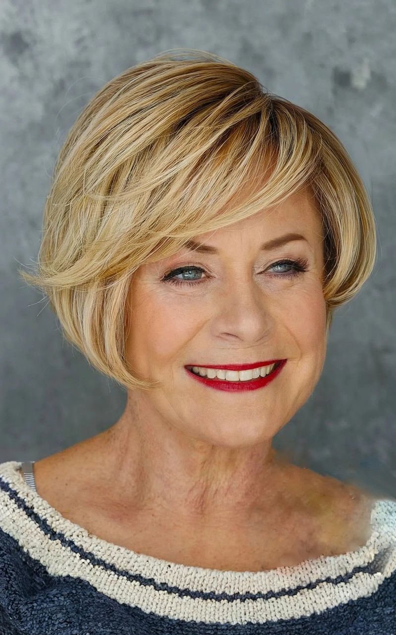 Layered Bob with Side-Swept Bangs