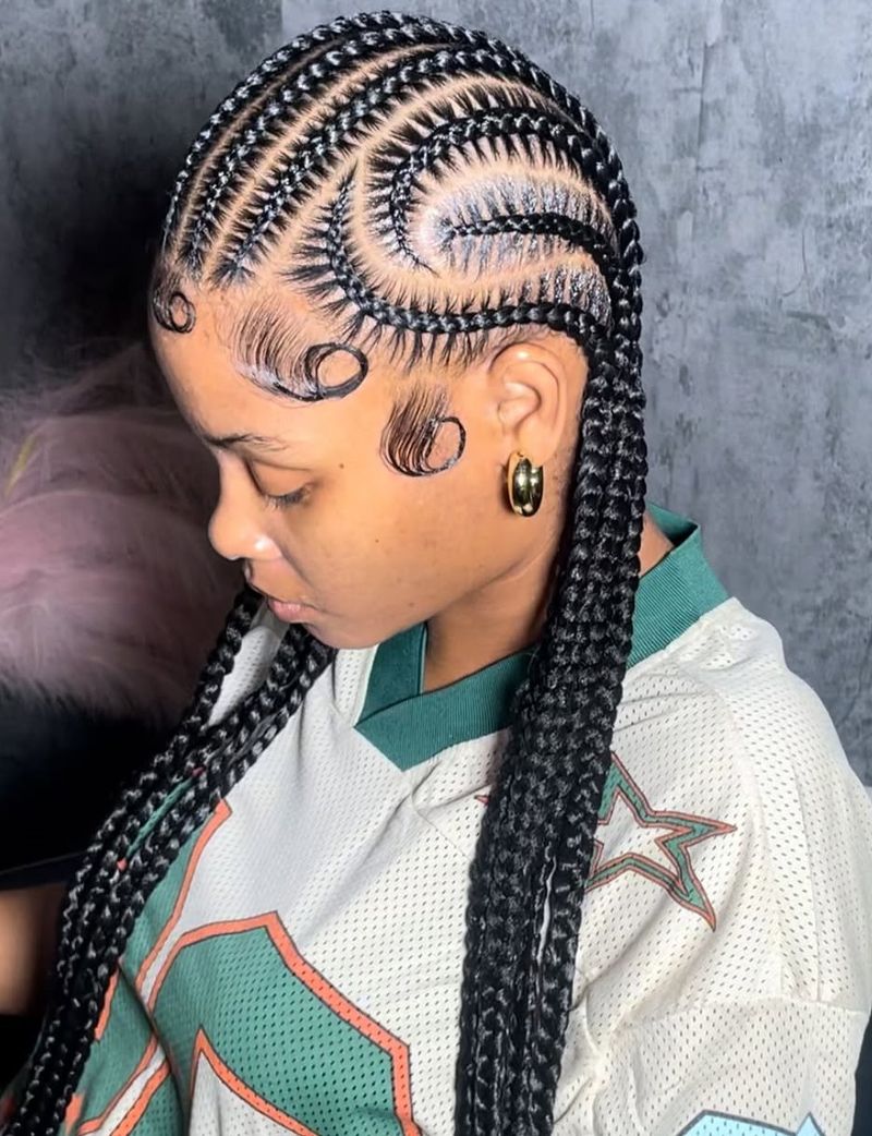 Side-Swept Stitch Braids