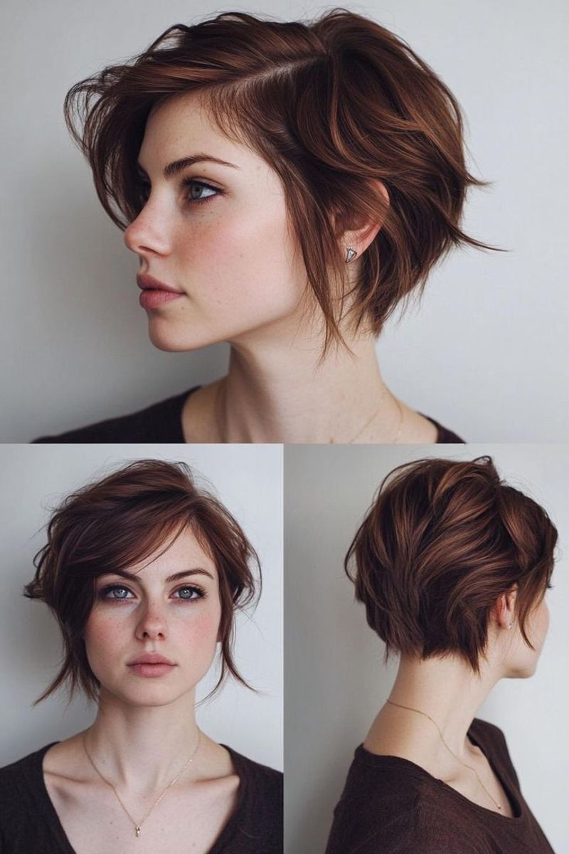 Layered Pixie with Side-Swept Bangs