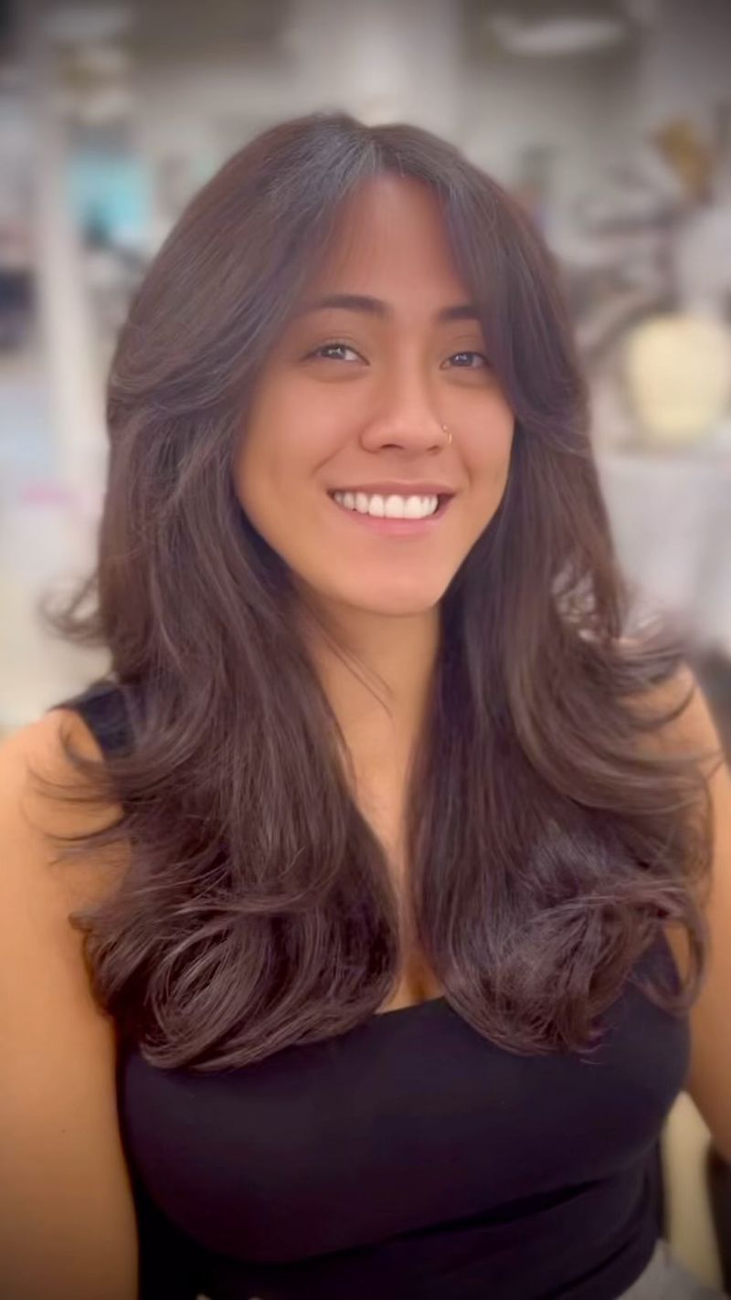 Grown-Out Curtain Bangs