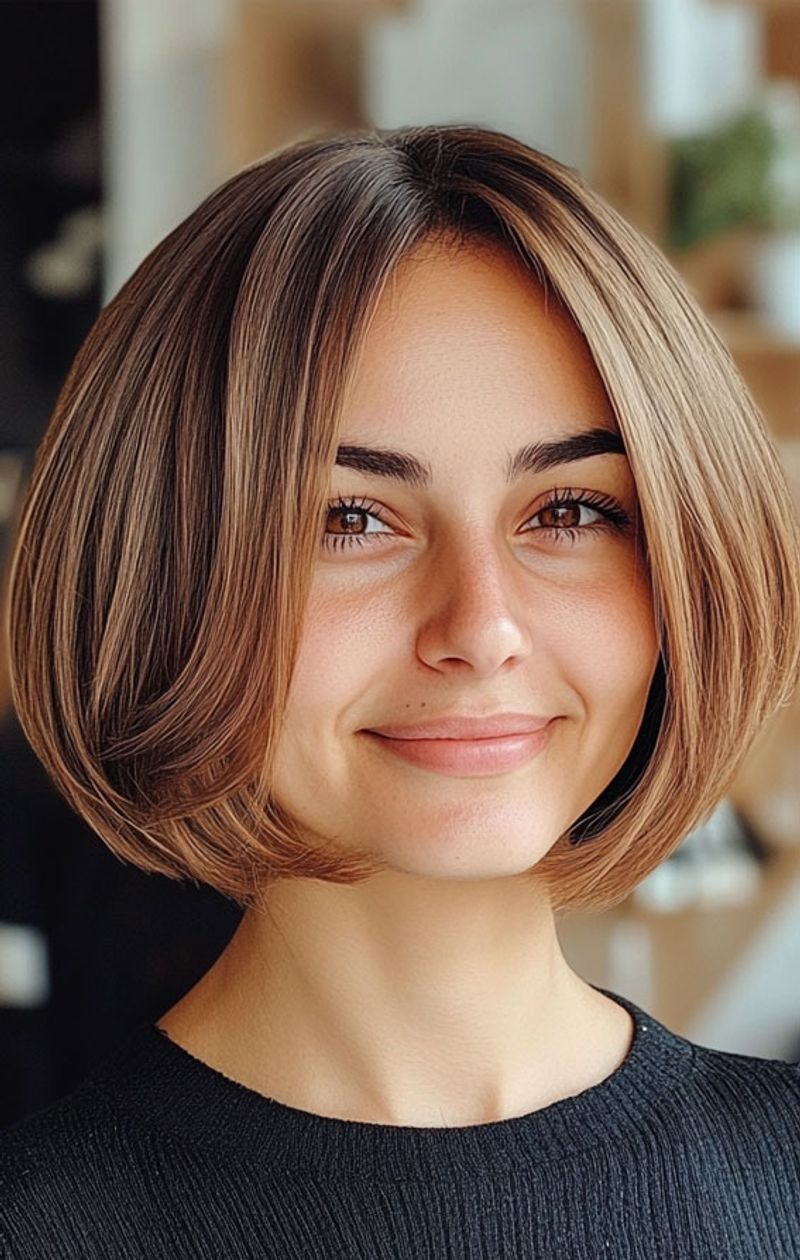 Chin-Length Bob with Rounded Silhouette