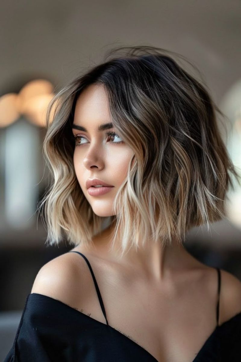 Razored Lob with Side Part