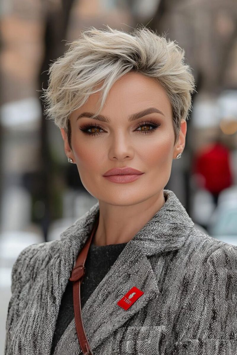 Tapered Pixie with Textured Crown