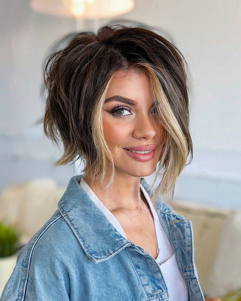 Asymmetrical Bob with Texture
