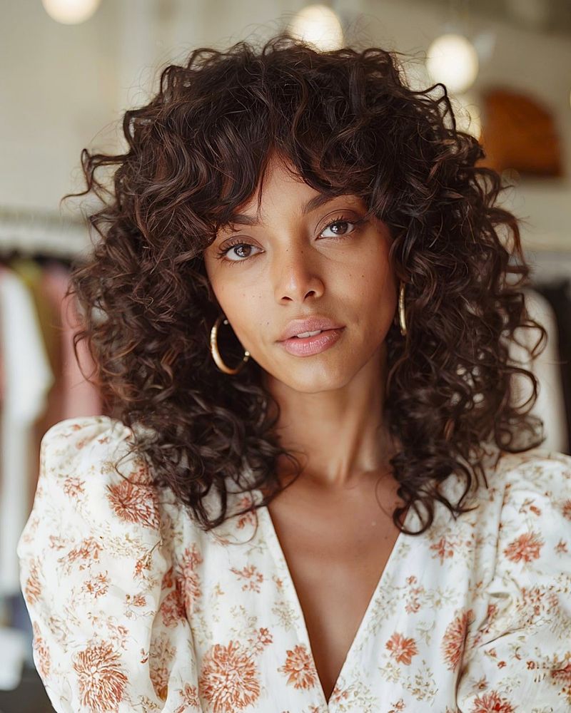 Curly Shag with Curtain Fringe