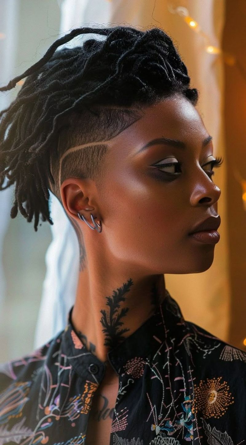 Side-Swept Locs with Undercut