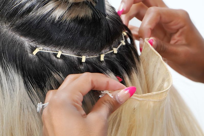 Hand-Tied Weft Installation