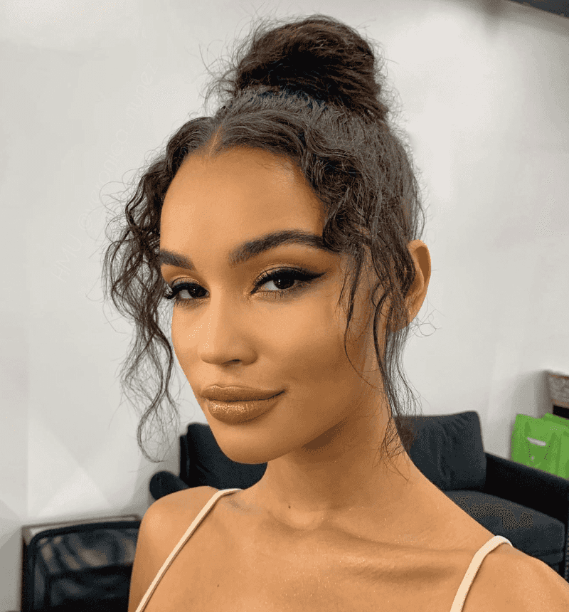 Curly Top Knot with Tendrils