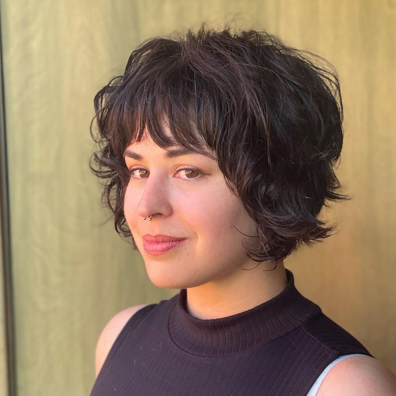 Curly Bixie with Wispy Bangs