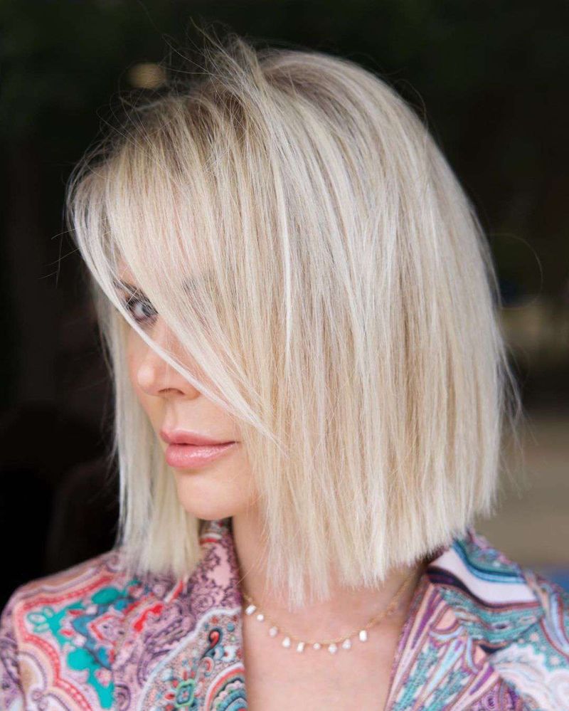Blunt Bob with Side-Swept Bangs