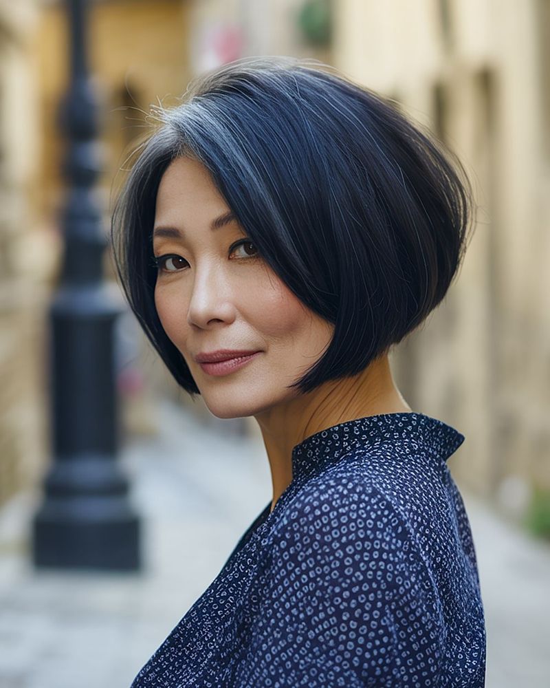 Asymmetrical Bob with Subtle Sweep