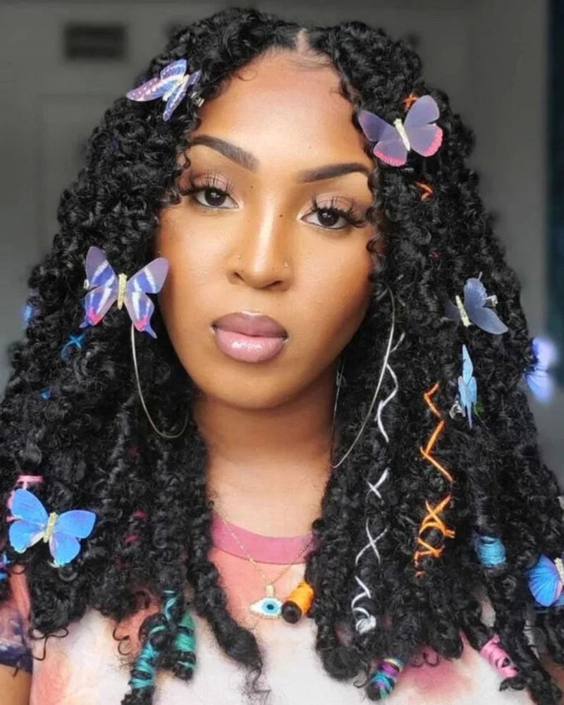 Butterfly Locs with Bohemian Flair