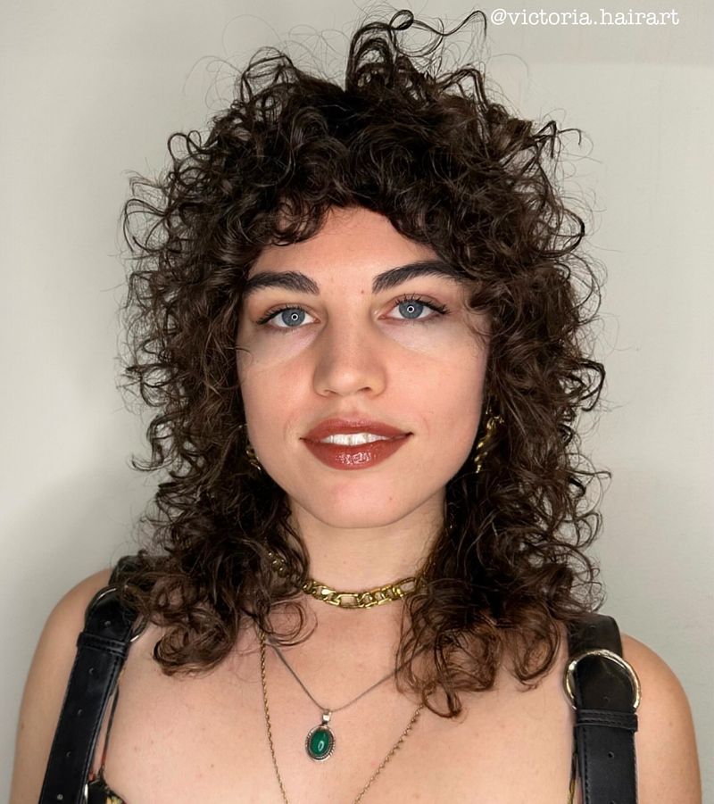 Curly Bottleneck Bangs