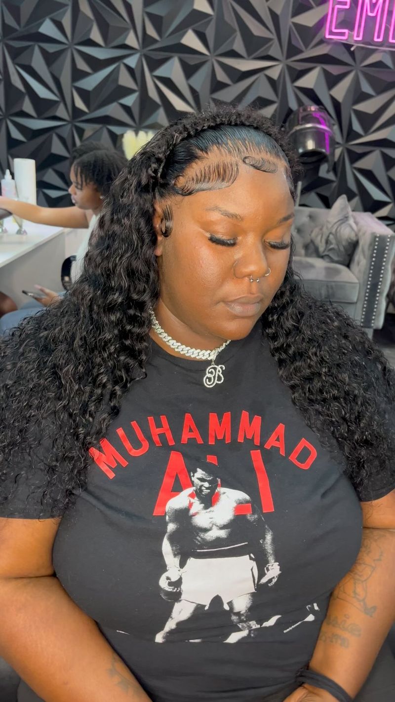 Braided Crown with Curly Back