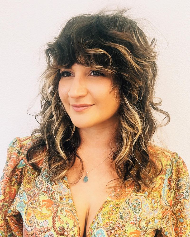 Curly Bardot Bangs
