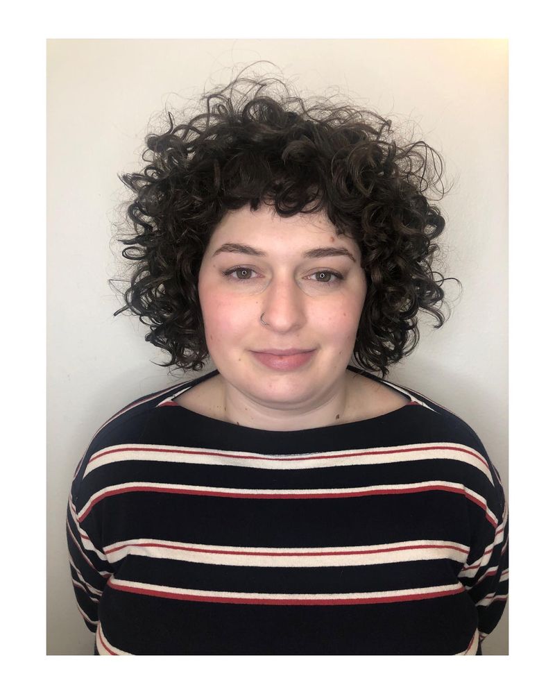 Curly Bob with Choppy Micro Bangs