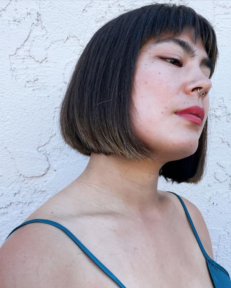 Blunt Bob With Baby Bangs