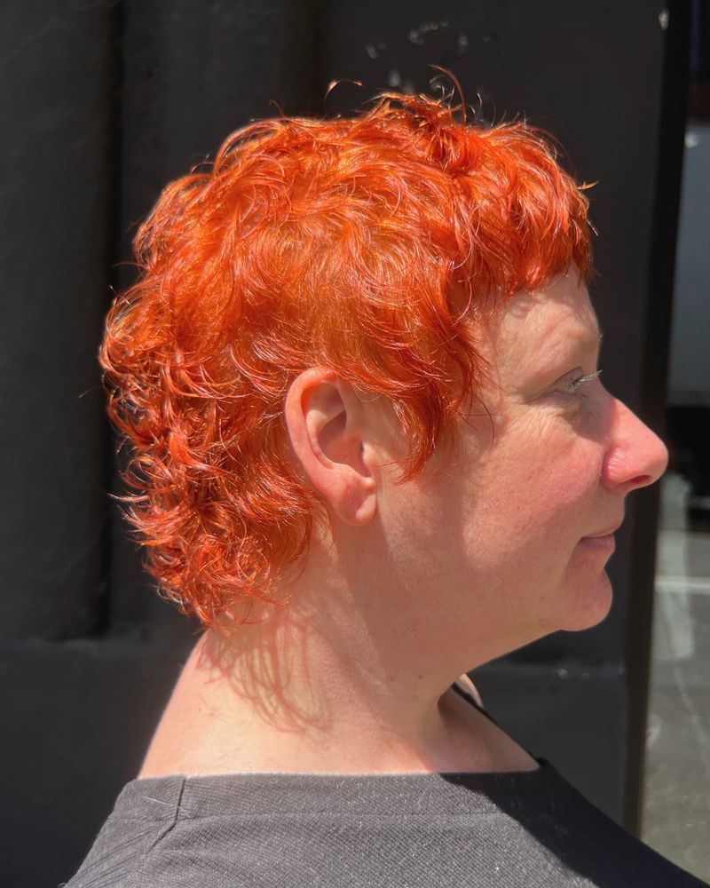 Vibrant Copper Curly Pixie