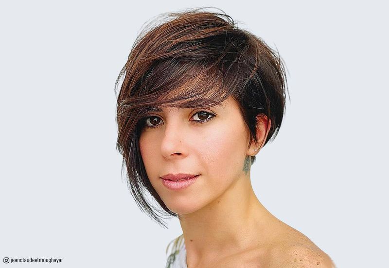 Asymmetrical Pixie with Deep Side Part