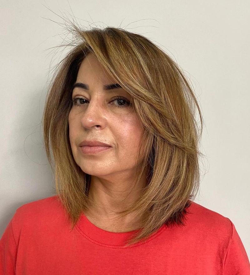 Blunt Mid-Length Cut with Bangs