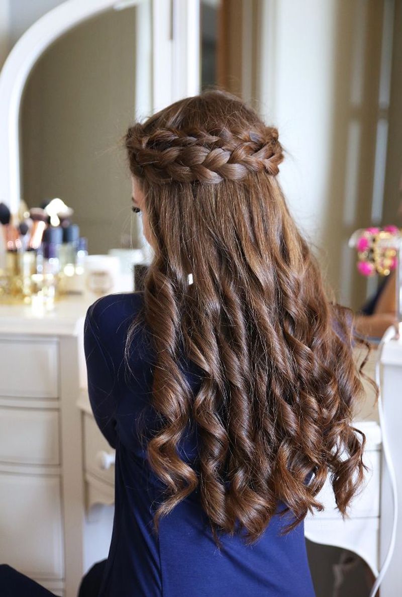 Half-Up Crown Braid