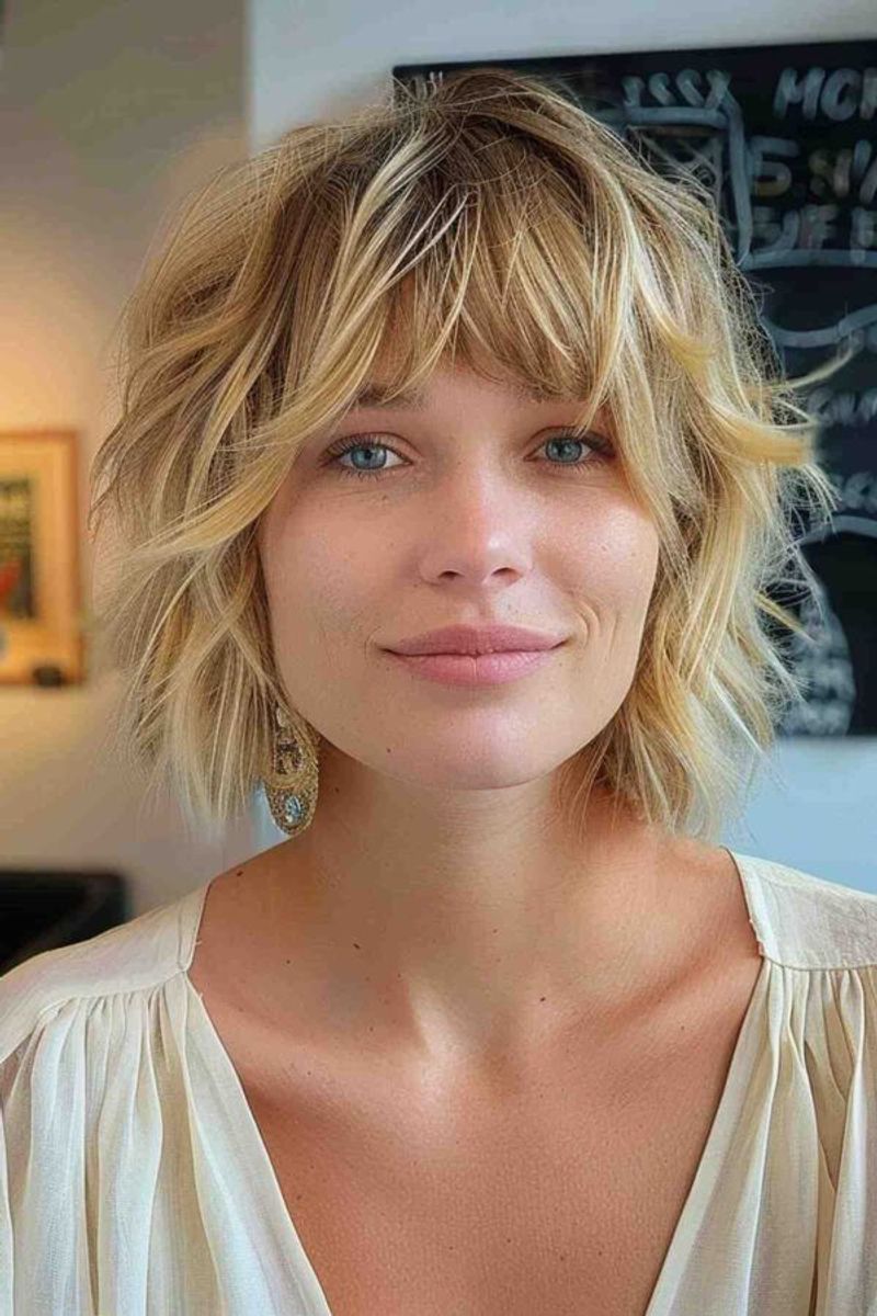 Wavy Bowl Cut Shag