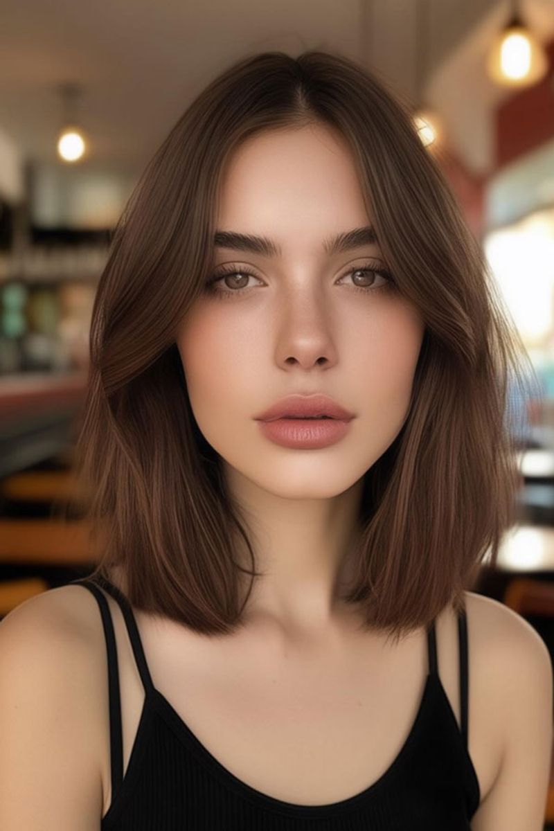 Sleek Middle-Part Lob