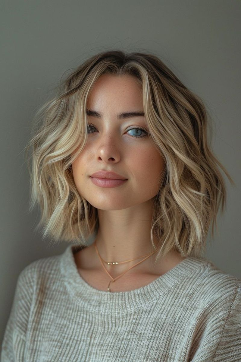 Blunt Lob with Textured Ends