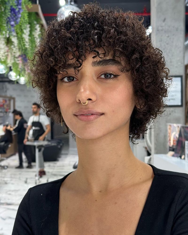 Curly Pixie-Bob with Feathered Bangs