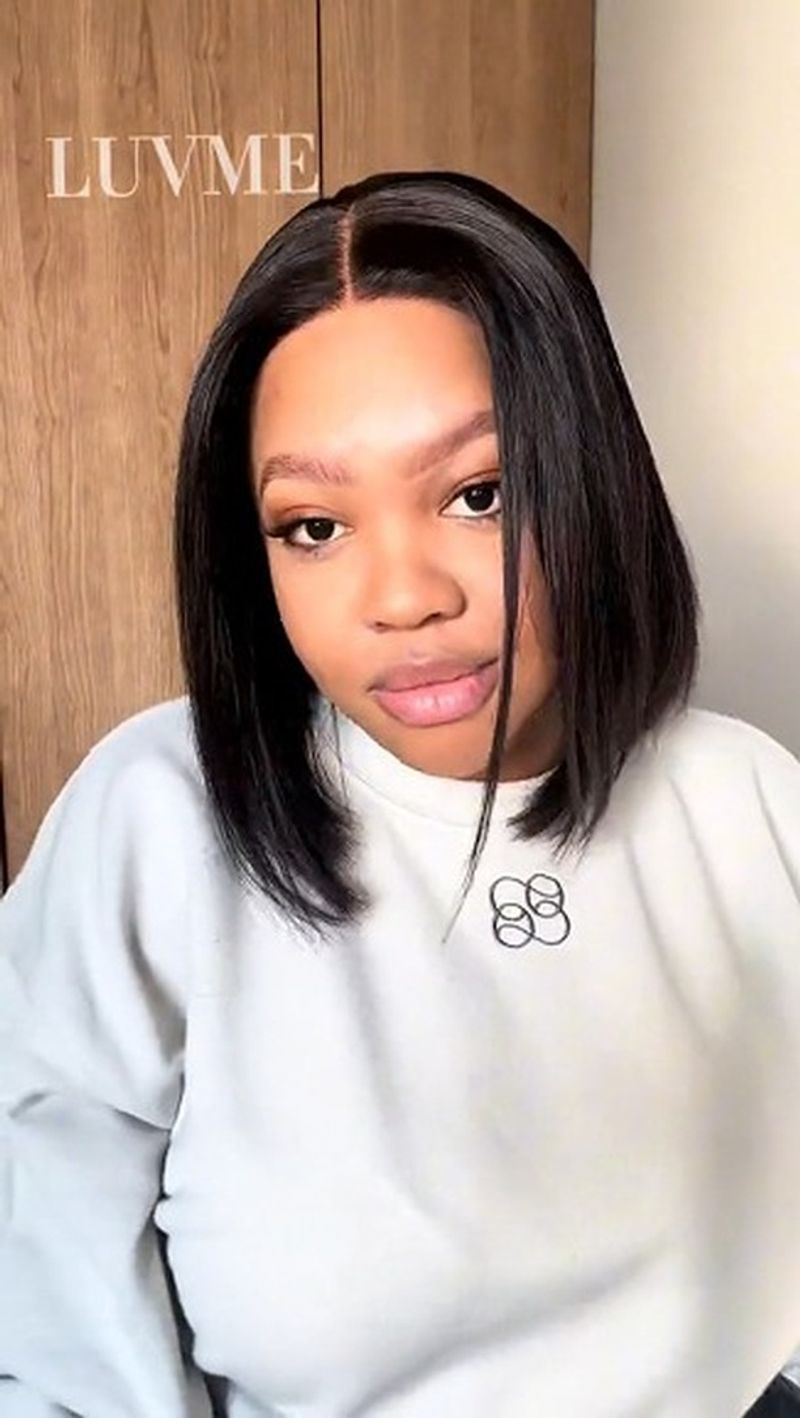 Sleek Middle-Part Bob