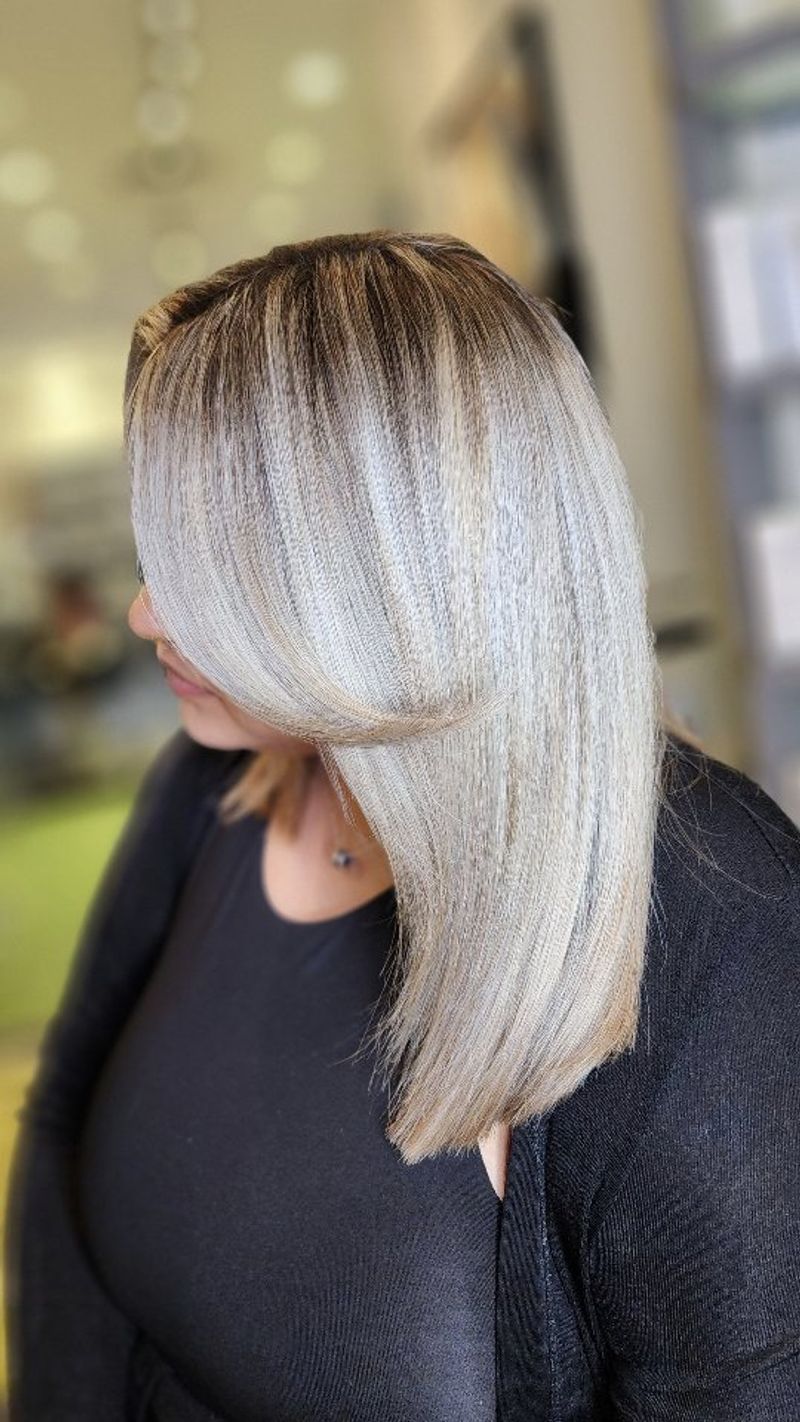 Blunt Lob with Textured Ends