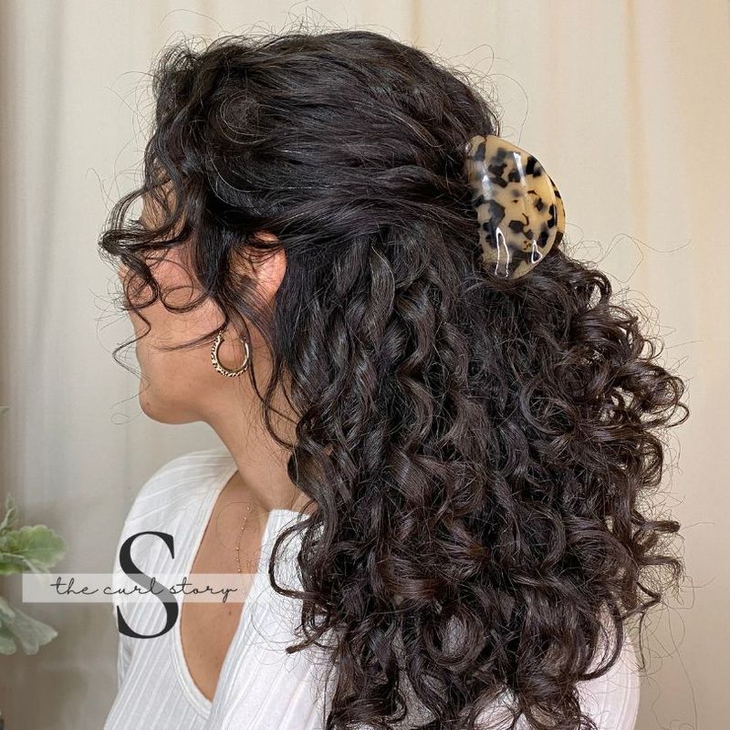 Half-Up Curly Style