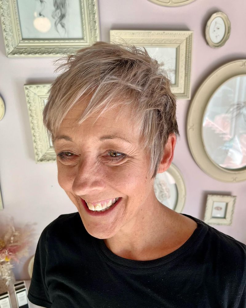 Layered Pixie with Side-Swept Bangs