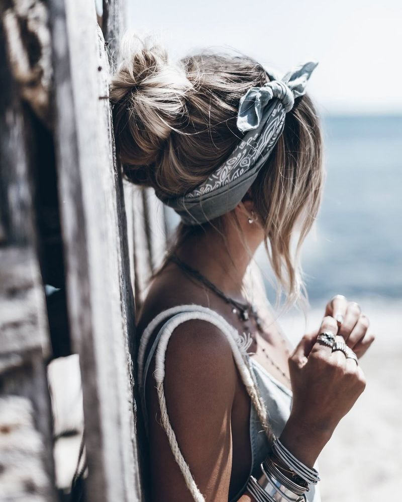 Messy Bun With Bandana