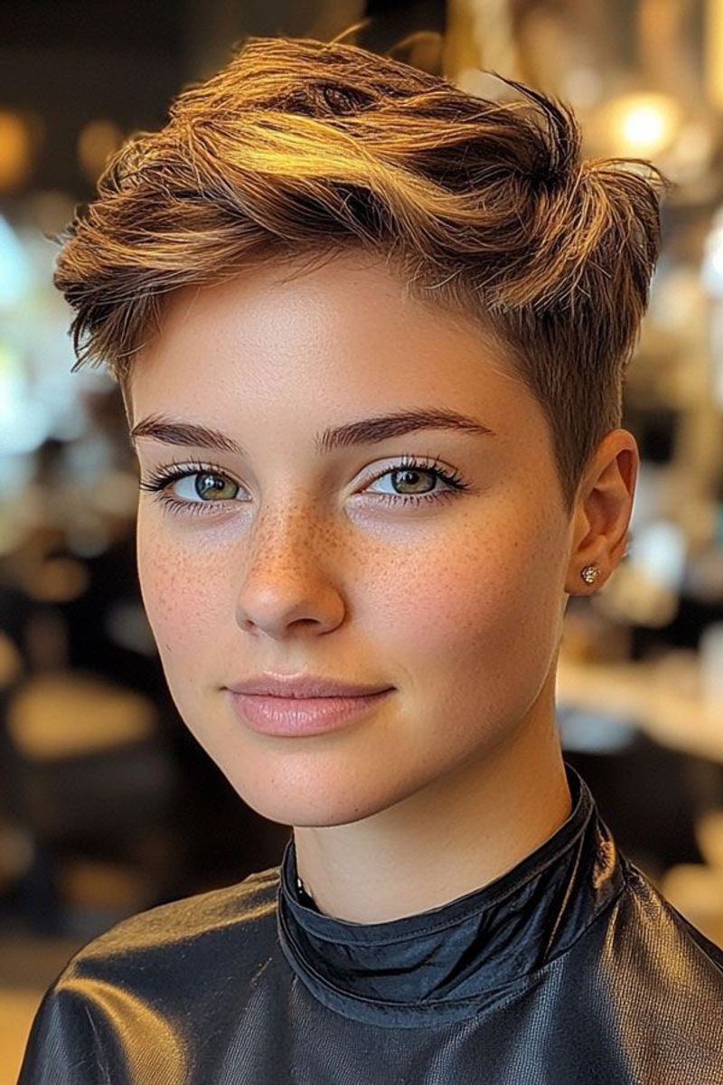 Textured Pixie with Forward Sweep