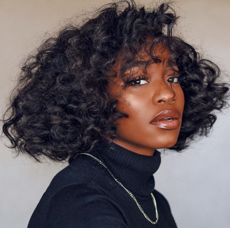Side-Swept Curly Bob