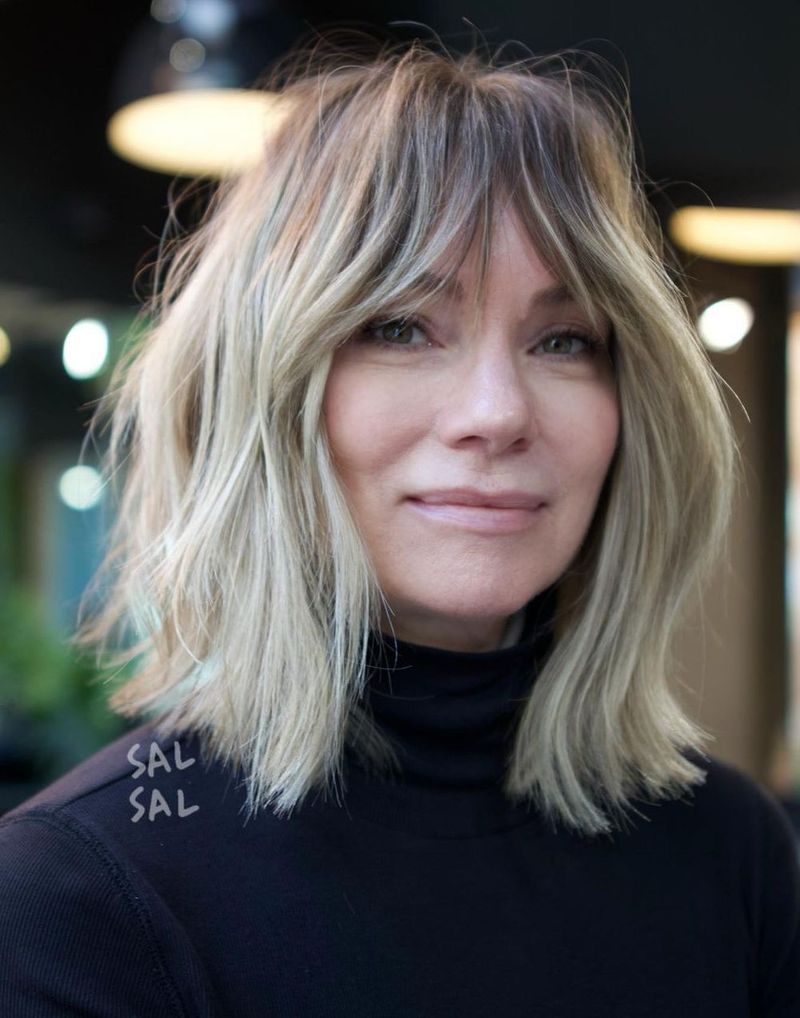 Tousled Bob with Curtain Fringe
