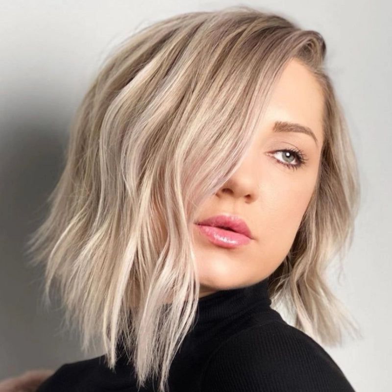 Wavy Collarbone Cut with Offset Layers