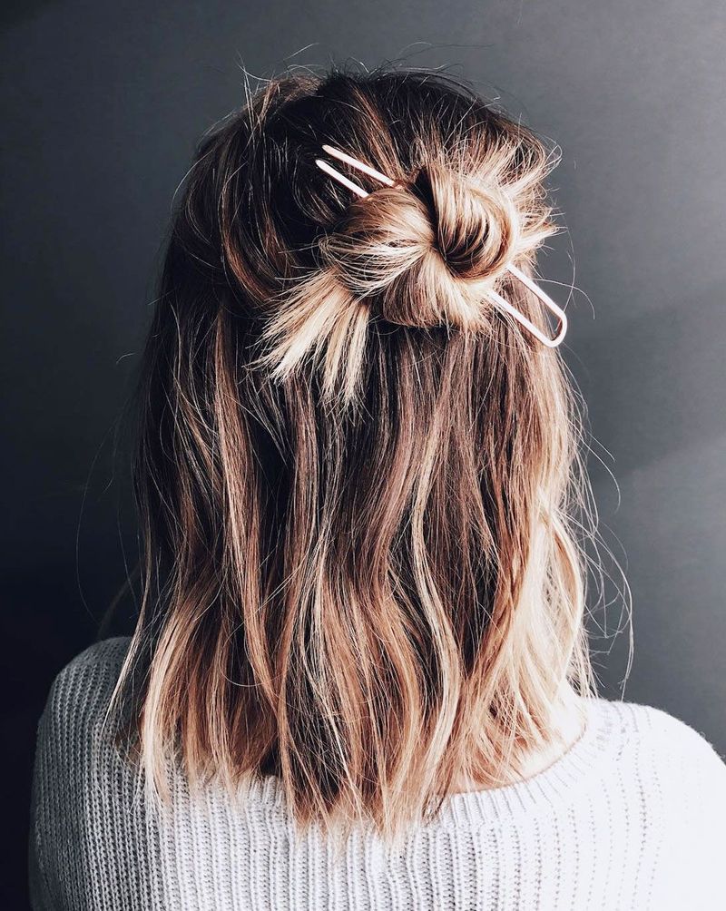 Knotted Half-Up Style