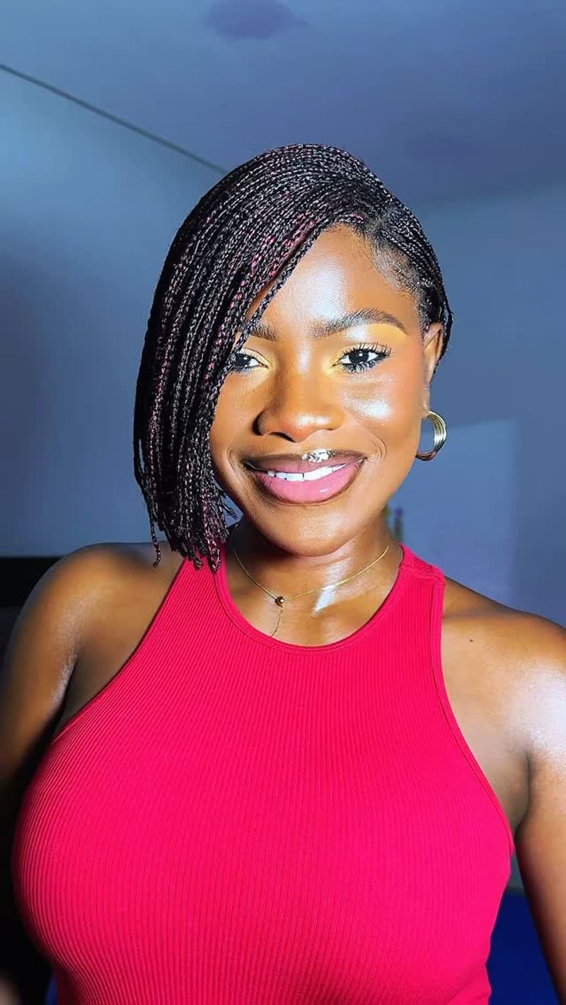 Side-Swept Micro Braids