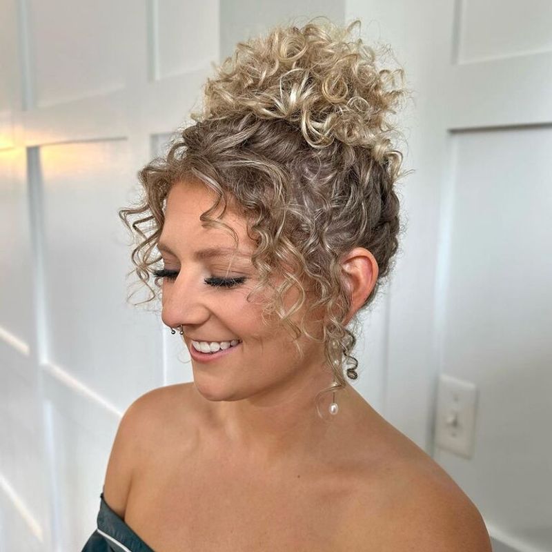 Elegant Curly Topknot