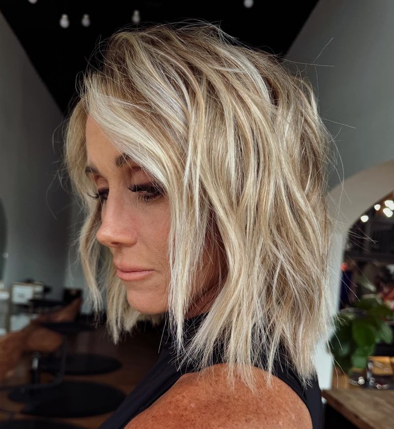 Tousled Shoulder-Length Waves