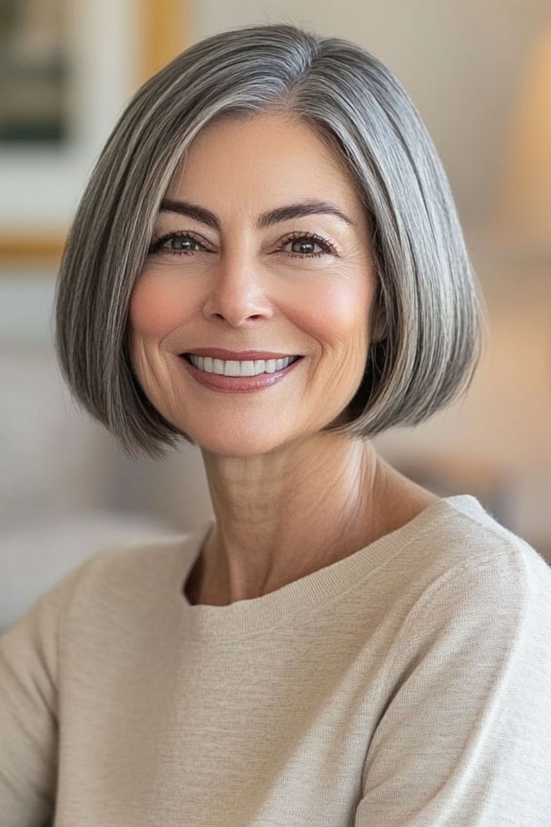 Sleek Chin-Length Bob
