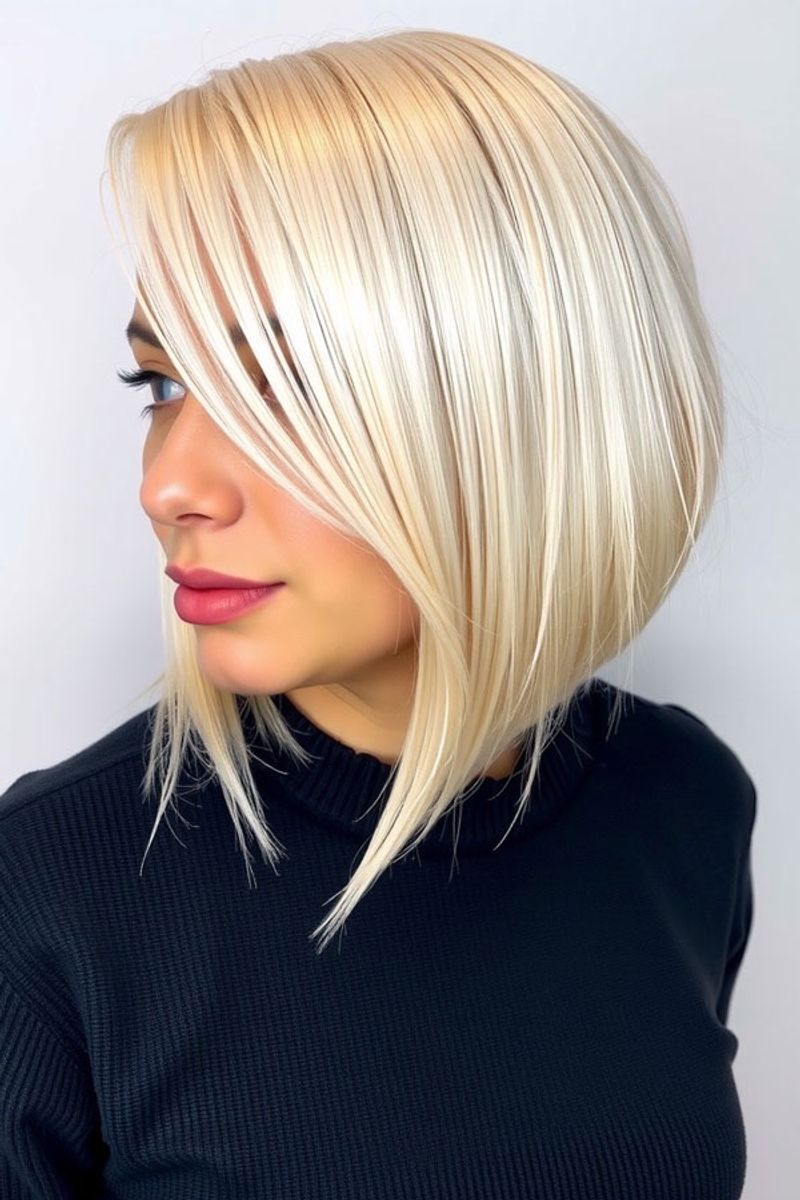 Angled Bob with Side-Swept Bangs