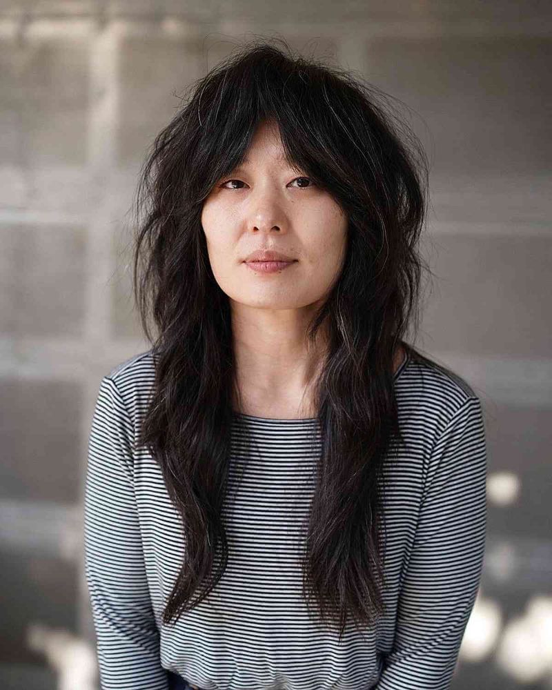 Long Shag with Curtain Bangs
