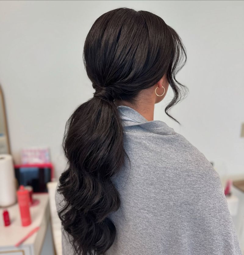 Sleek Low Ponytail with Volume