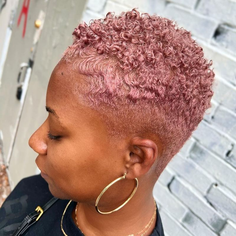 Shaved Sides With Curly Top