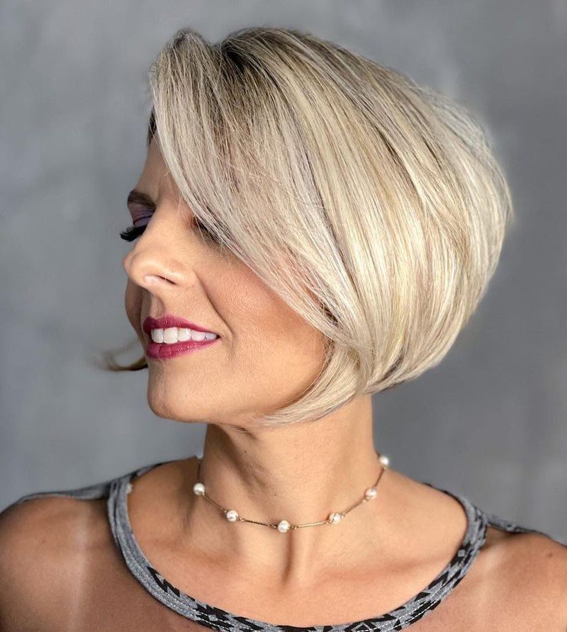 Asymmetrical Bob With Deep Side Part